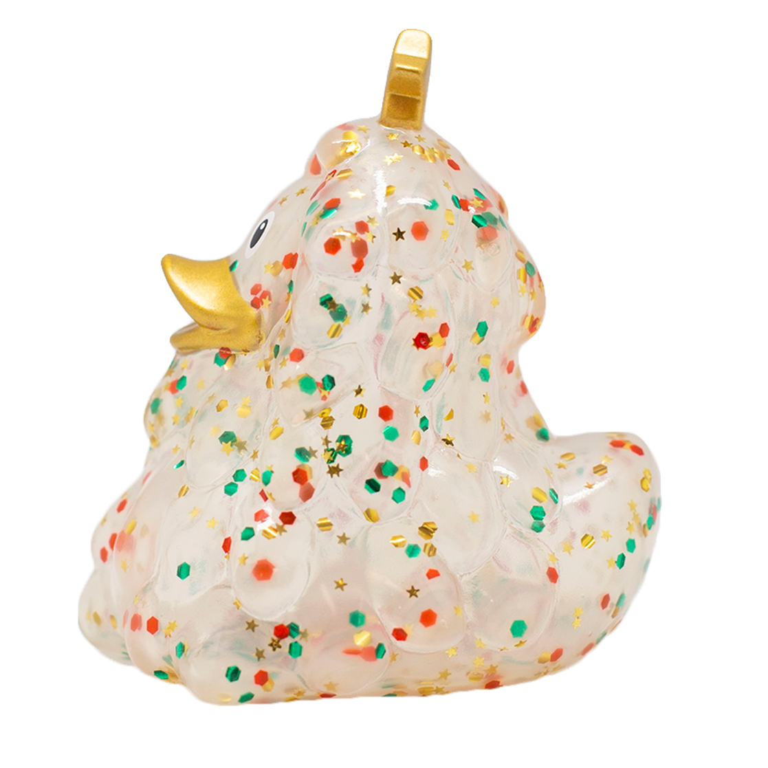 Glitterende kerstboomeend