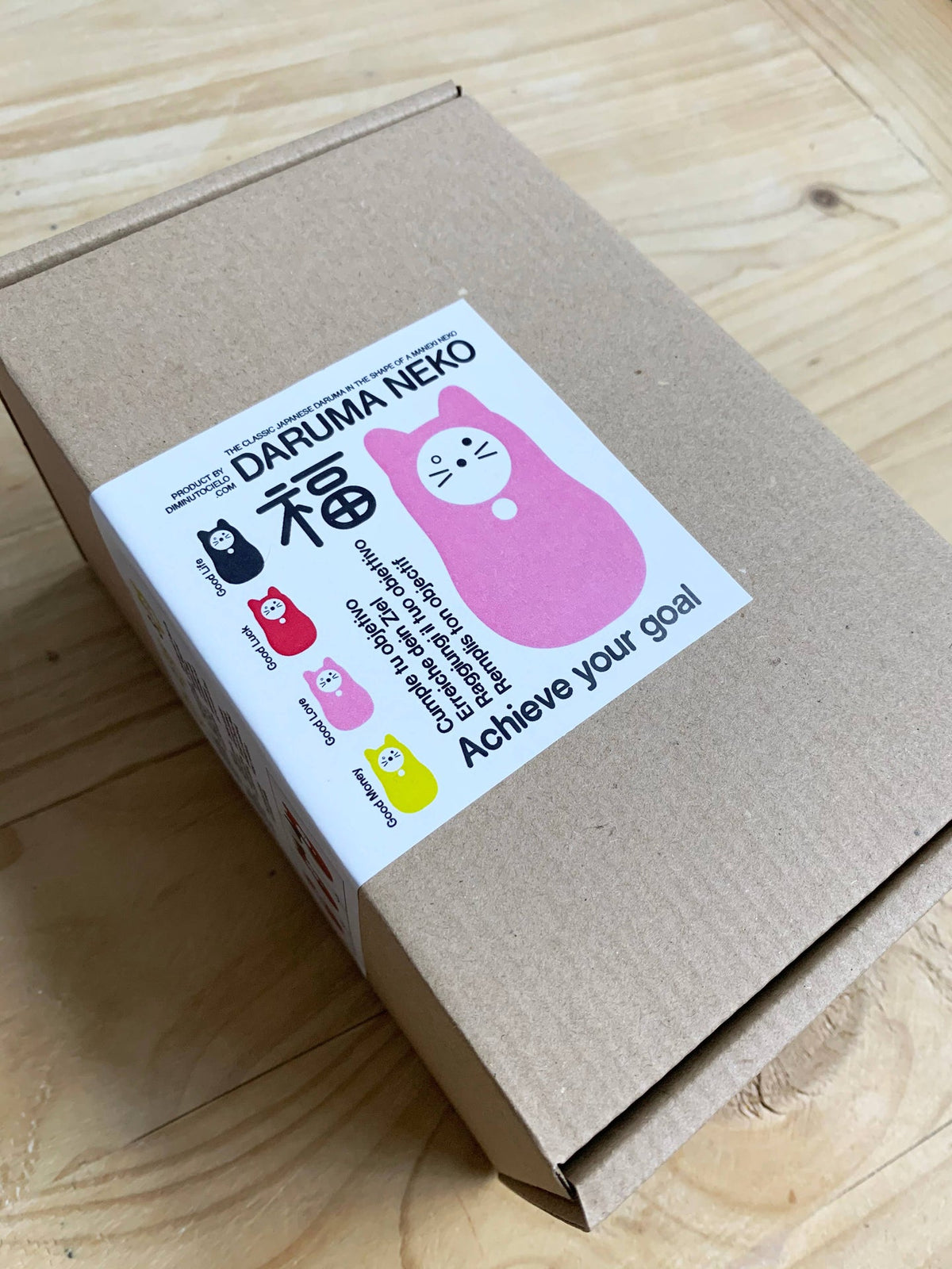 Chat Daruma Rose “Amour”