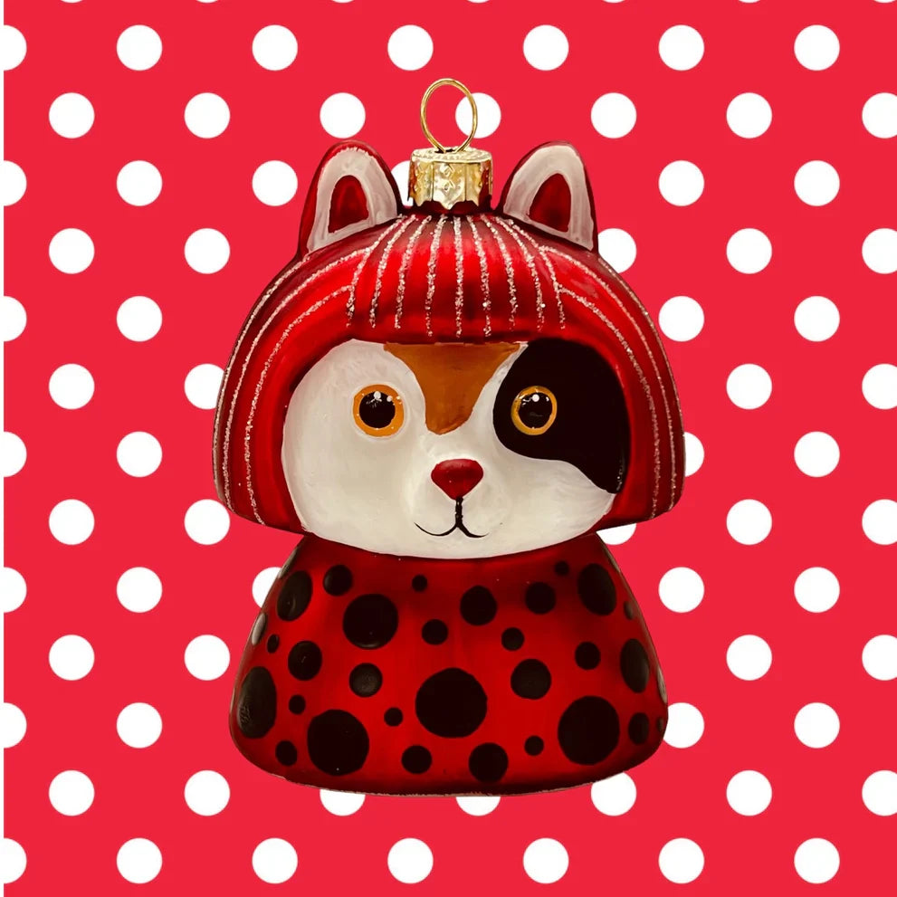 Boule de Noël Yayoi Kusameow Kusama Chat Calico