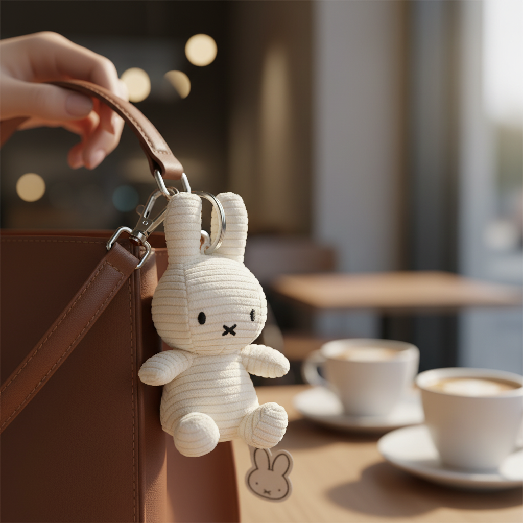 Porte-clés Lapin Miffy Velours Côtelé