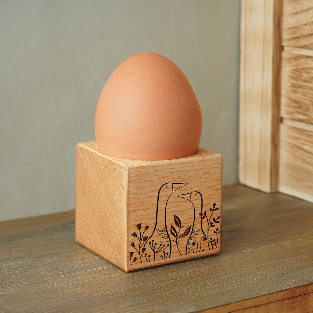 Bramble Farm "Indian Runner Ducks" Oak Egg Cup