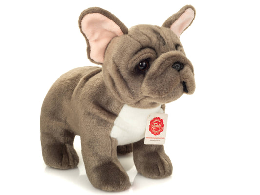Graues Plüschtier einer französischen Bulldogge
