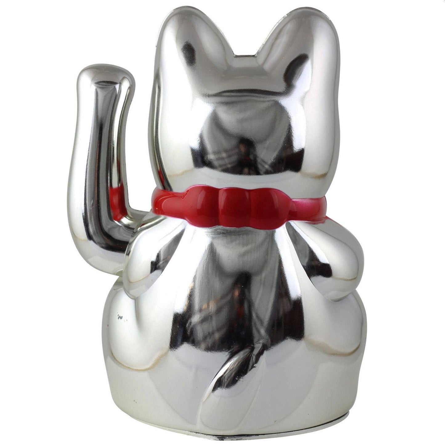 Glückskatze silber 15cm