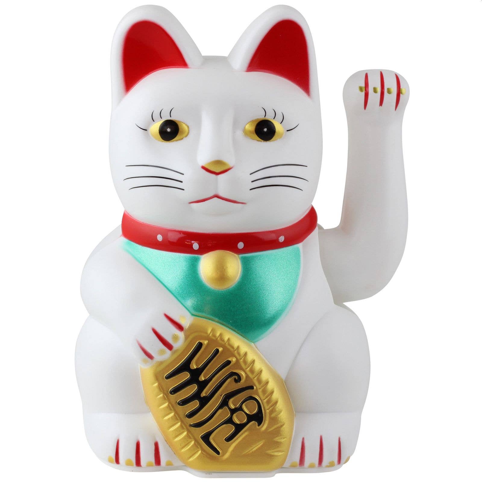 Glückliche weiße Katze 15cm
