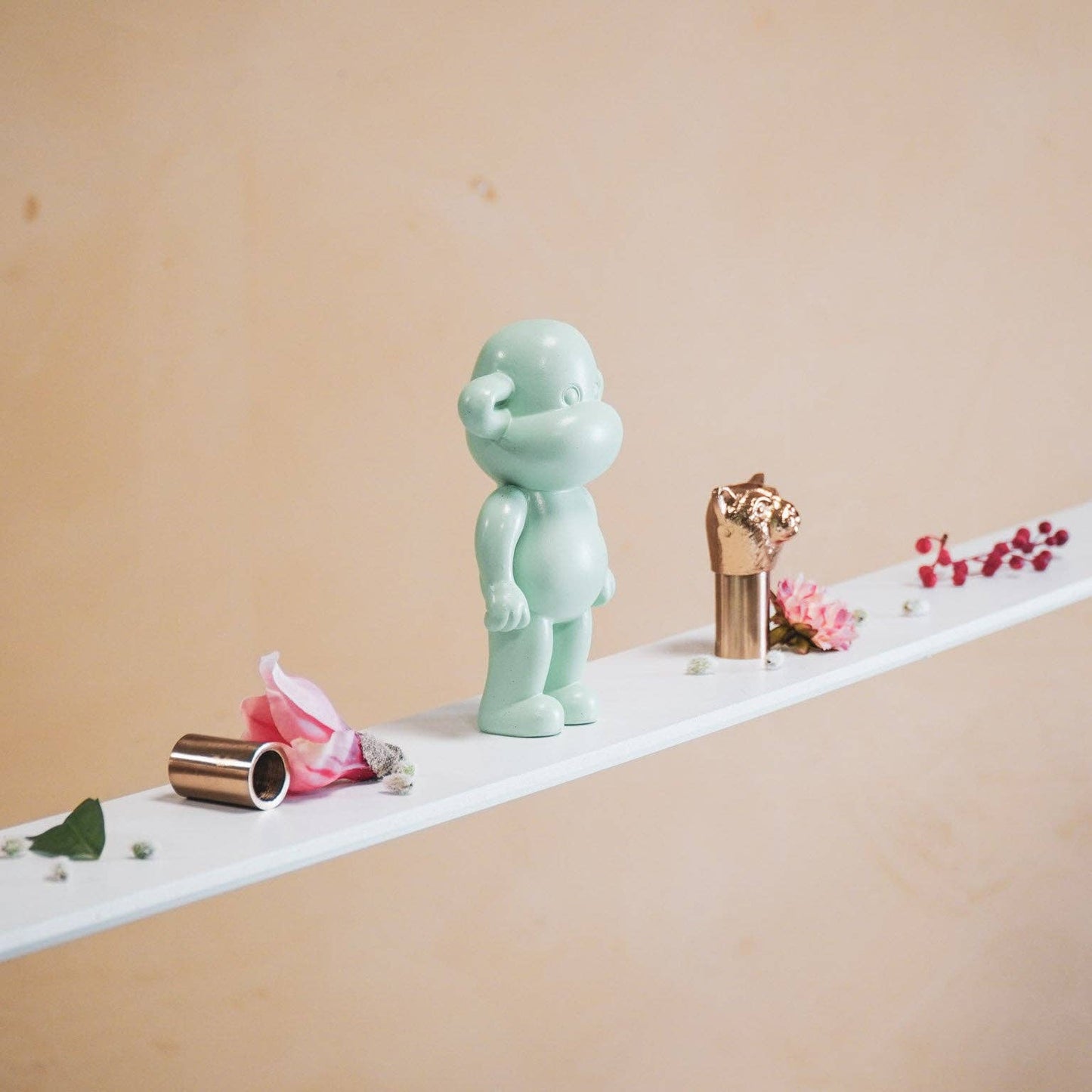 Ornement - Figurine Singe 'La Légende' - Polyrésine - Vert menthe - 11x7x19cm