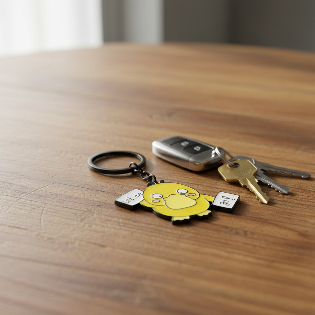 Porte-clés Canard Jaune « Let me go! »