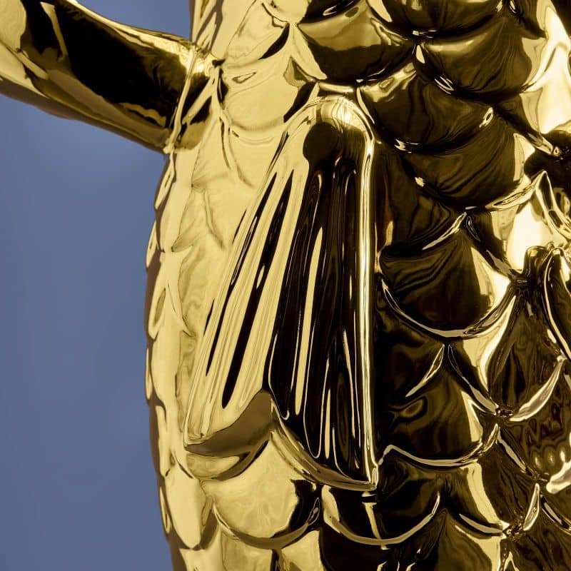 Goldene Blubb-Fischskulptur/Vase