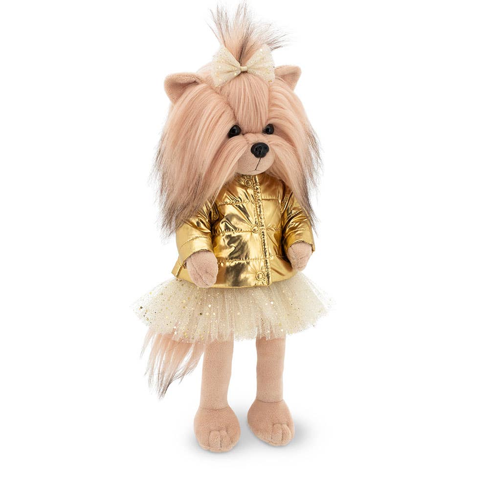 Poupée chien Lucky Yoyo : Veste Dorée-38cm