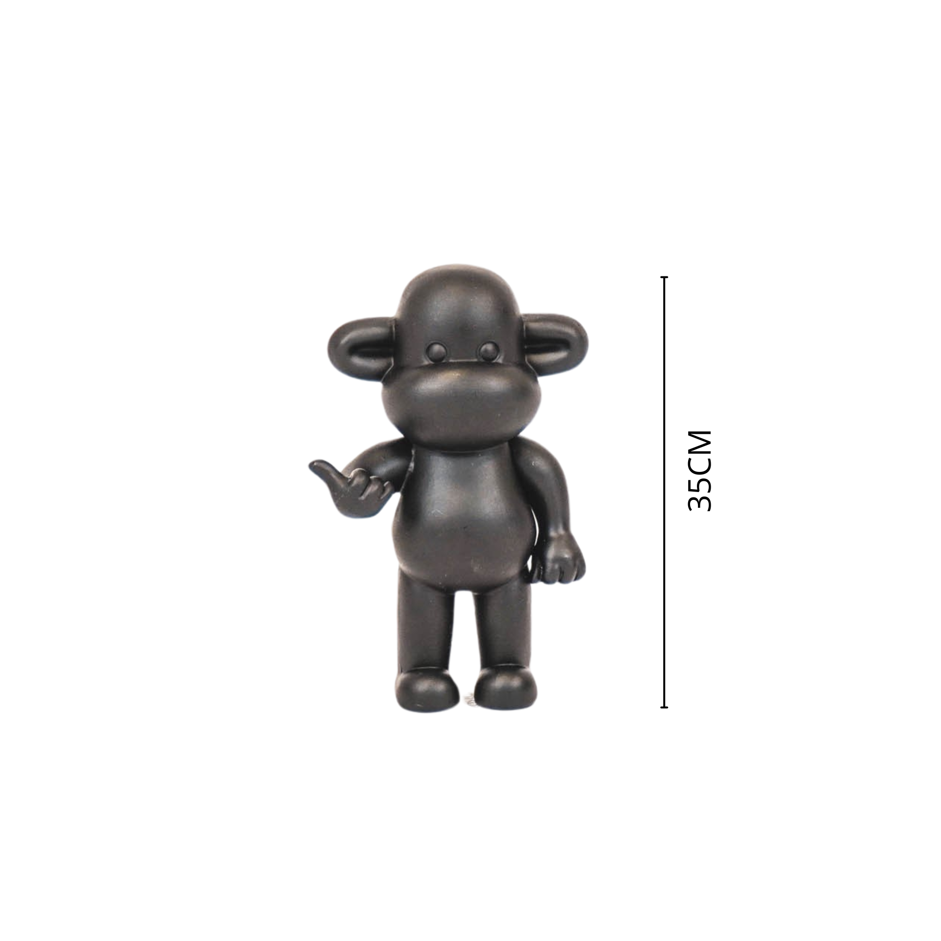 Ornement - Figurine Singe Hang Loose 'La Légende' - Polyrésine - Noir - 20,5x13,5x35cm