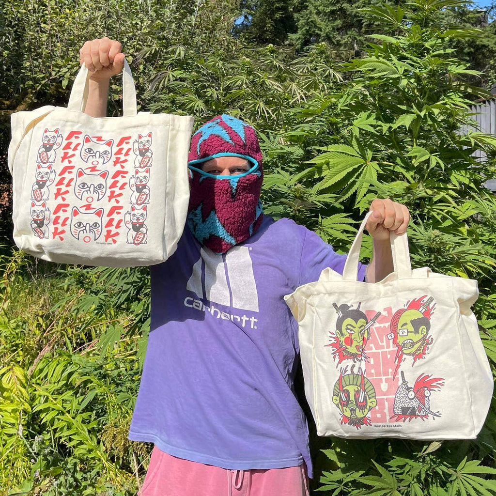 tote bag fuck you maneki neko heldbergs games 