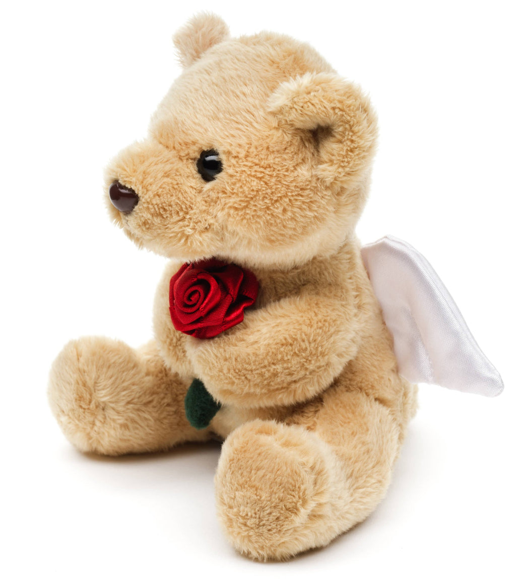 Peluche Nounours ange gardien avec rose rouge Uni Toys