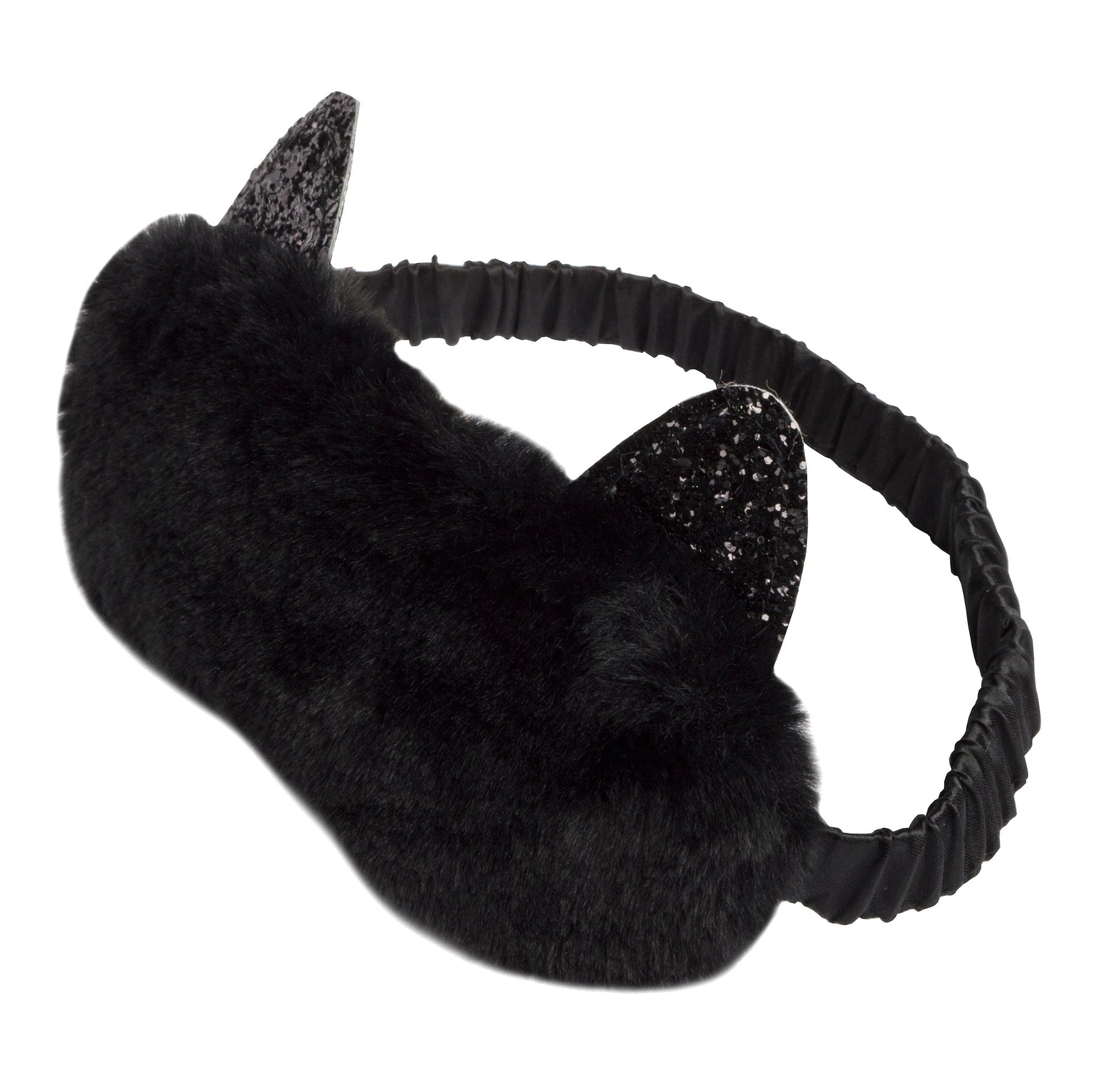 Plush sleep mask – black cat