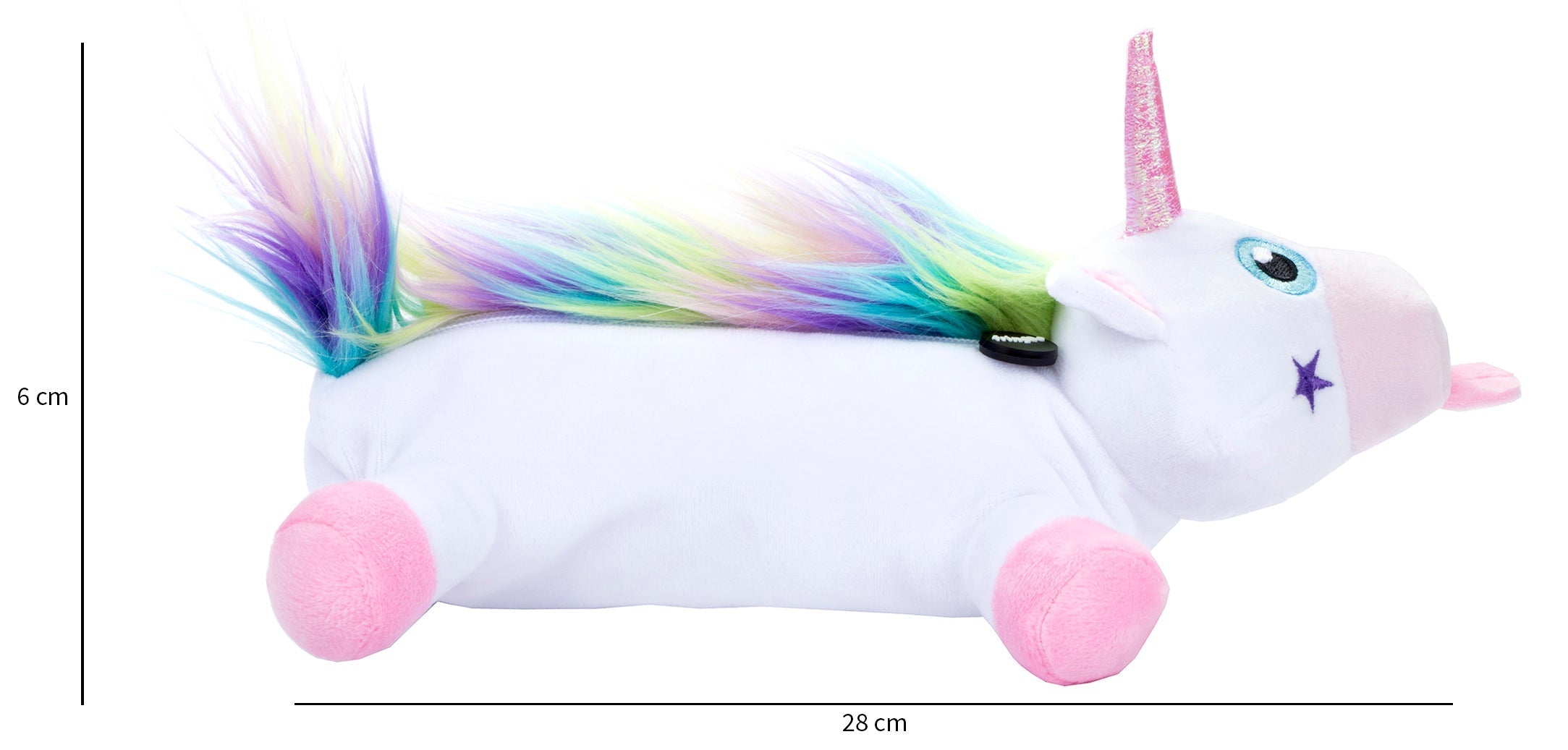 Federmappe Plüsch Einhorn weiß Regenbogen