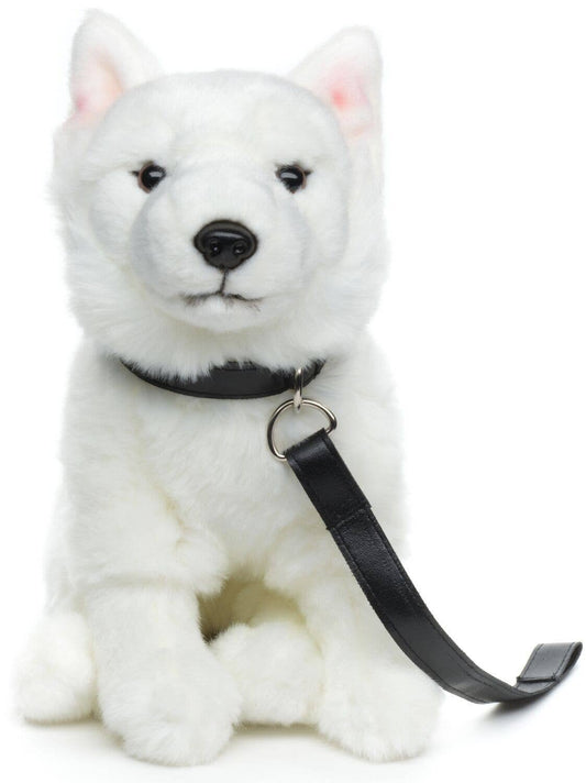 Peluche Chiot berger suisse assis avec laisse