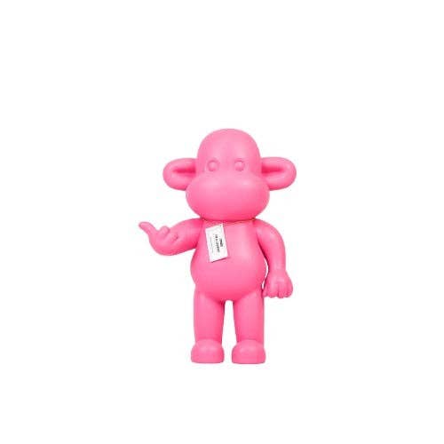 Ornement - Figurine Singe Hang Loose 'La Légende' - Résine de poly - Rose - 33x21x50cm