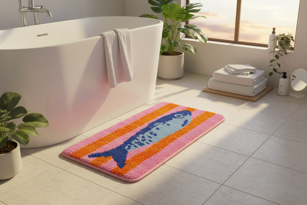 Tapis de Bain Poisson Sunset