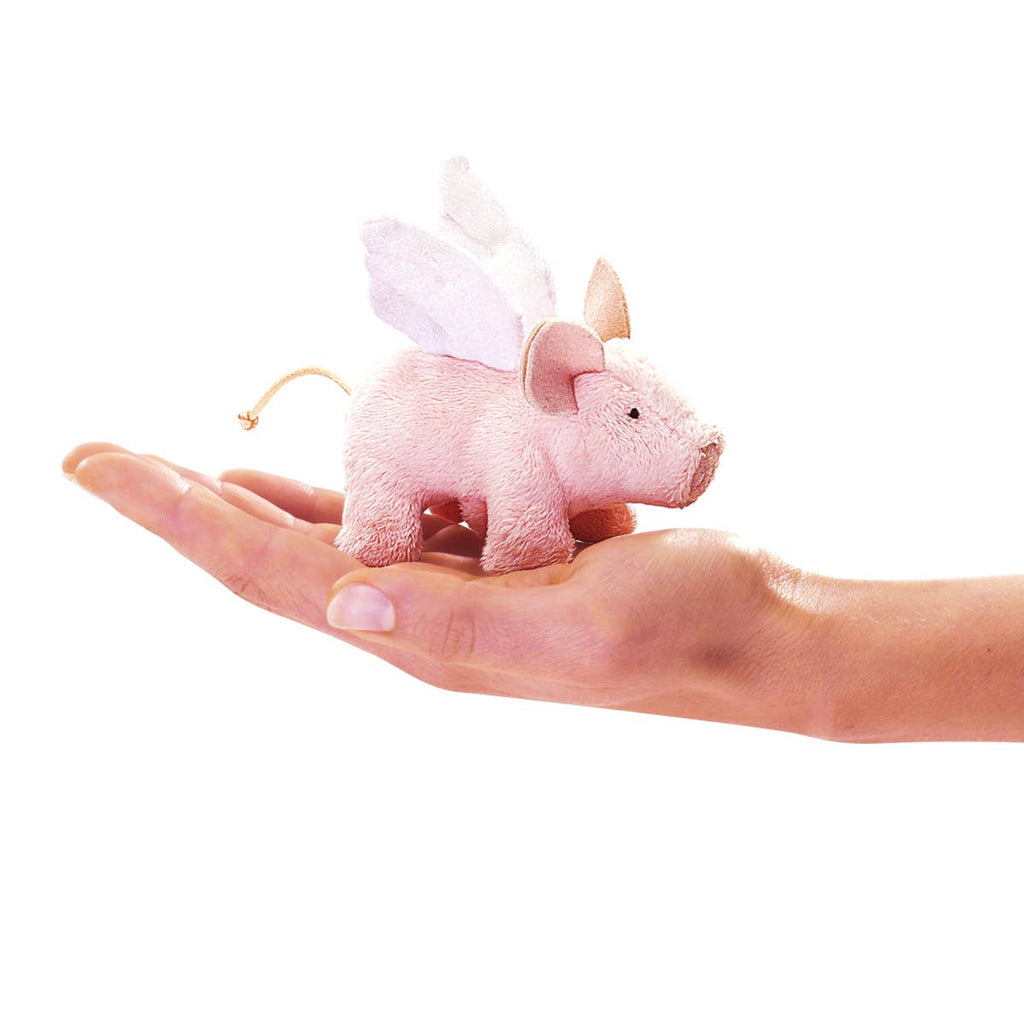 Marionnette à doigt Mini Cochon avec ailes Folkmanis réaliste