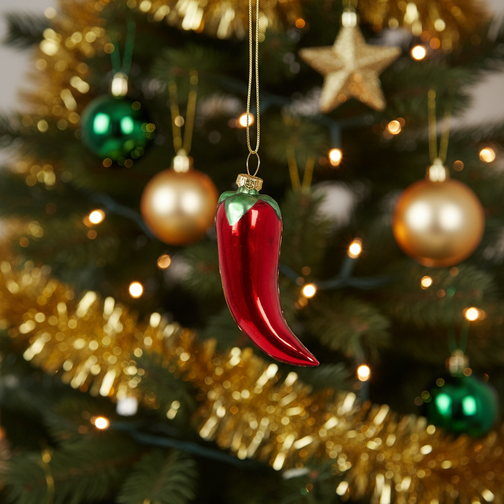 Adorno navideño de chile mexicano