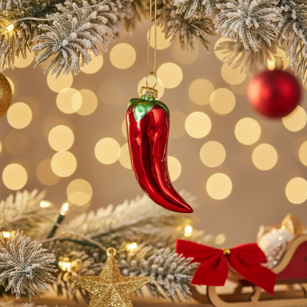 Adorno navideño de chile mexicano