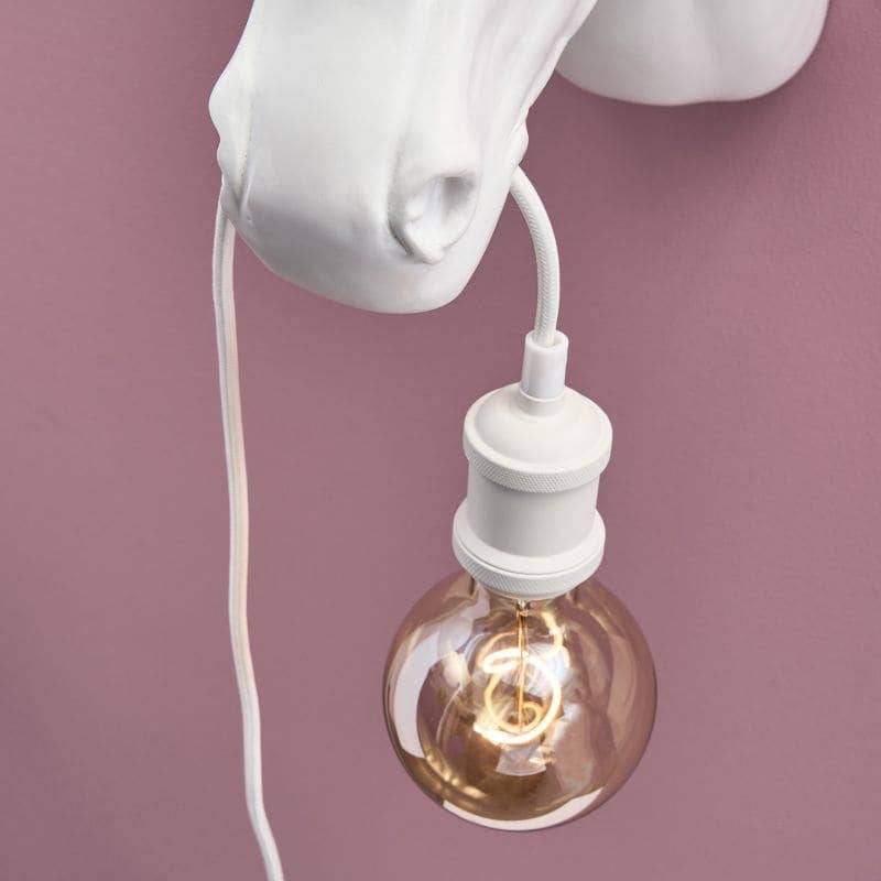 Applique murale Licorne Hugh Blanc-Or
