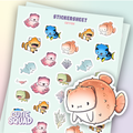 Planches d'autocollants Poisson-chat