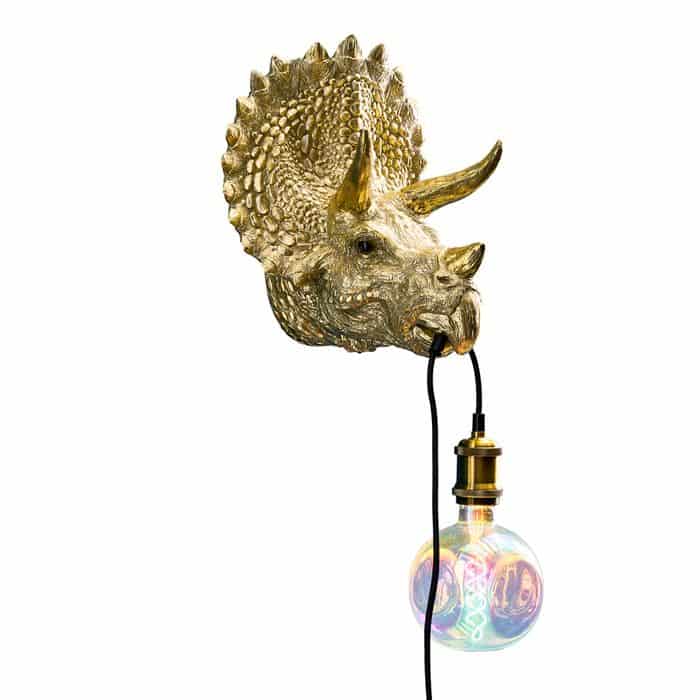 Applique murale Triceratops Cera Or, résine, 31,5 x 28,5 cm