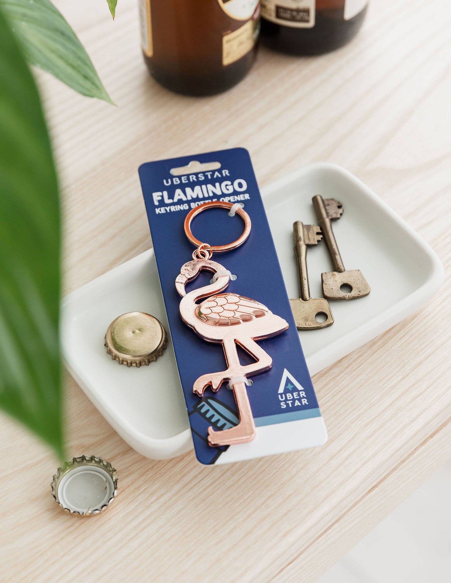 Flamingo Bottle Opener Keychain