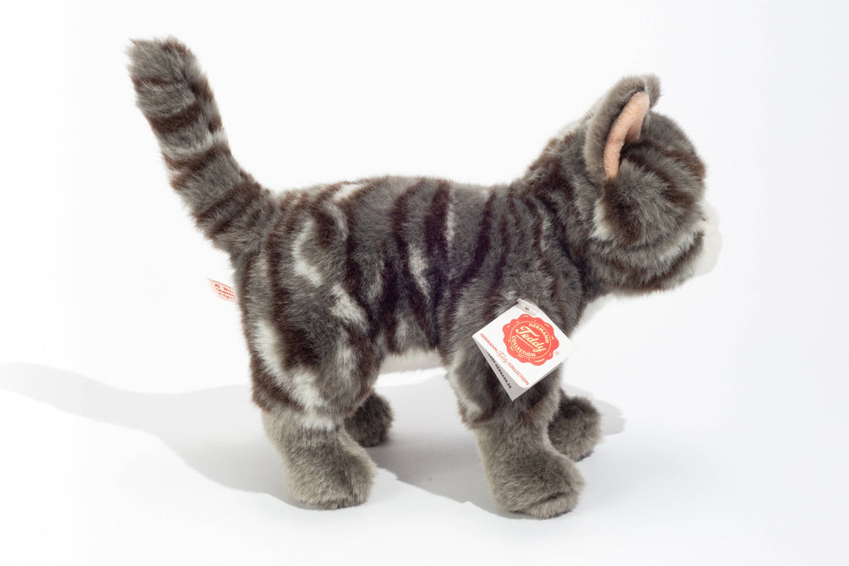 Peluche Chat Debout Gris Tigré - Teddy Hermann