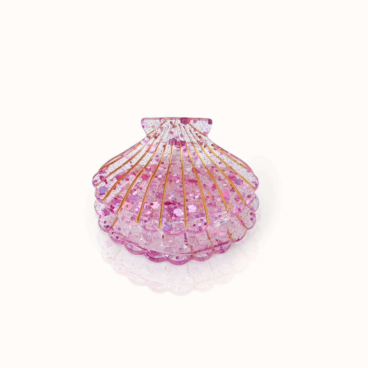 Pince à cheveux Coquillage rose scintillant
