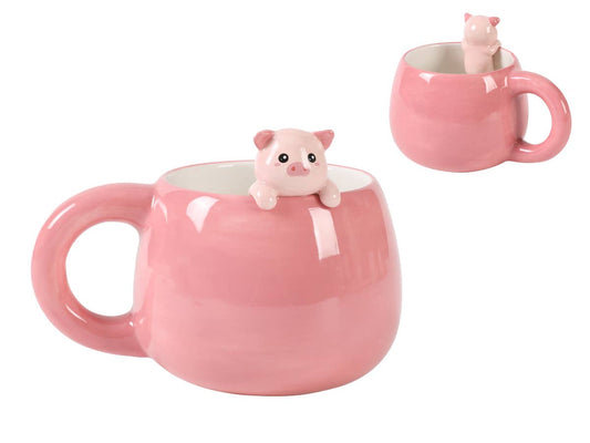 Tasse mit Schweinefigur