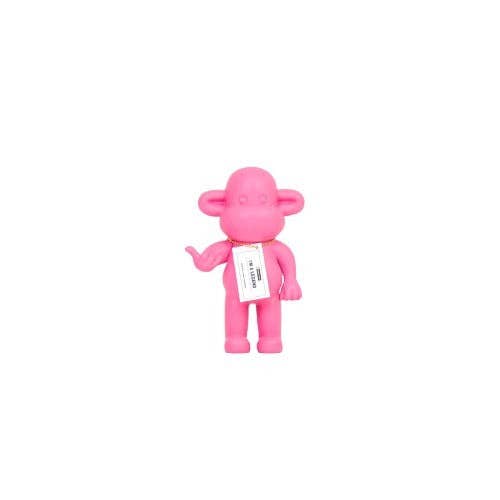 Ornement - Figurine Singe Hang Loose 'La Légende' - Rose - 11x7x19cm