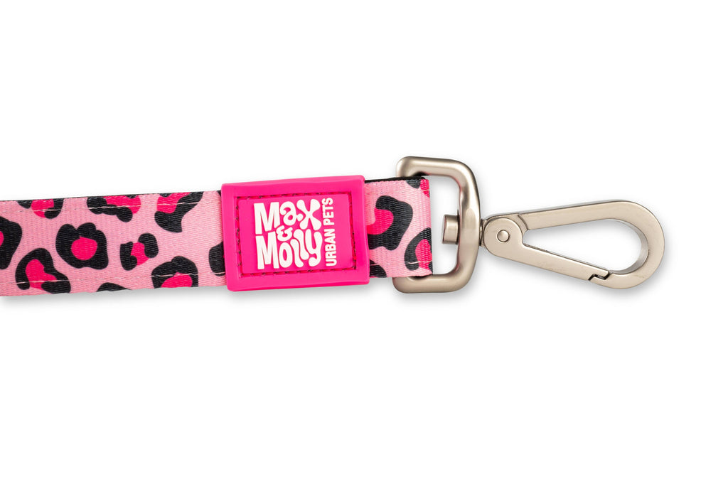 Laisse courte pour chien - Rose léopard