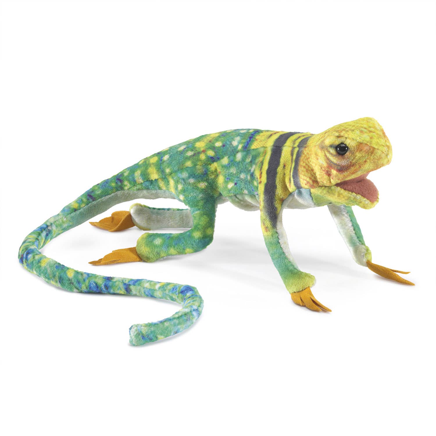 Marionnette à main Mini lézard à collier/Mini lézard 2798 Folkmanis réaliste