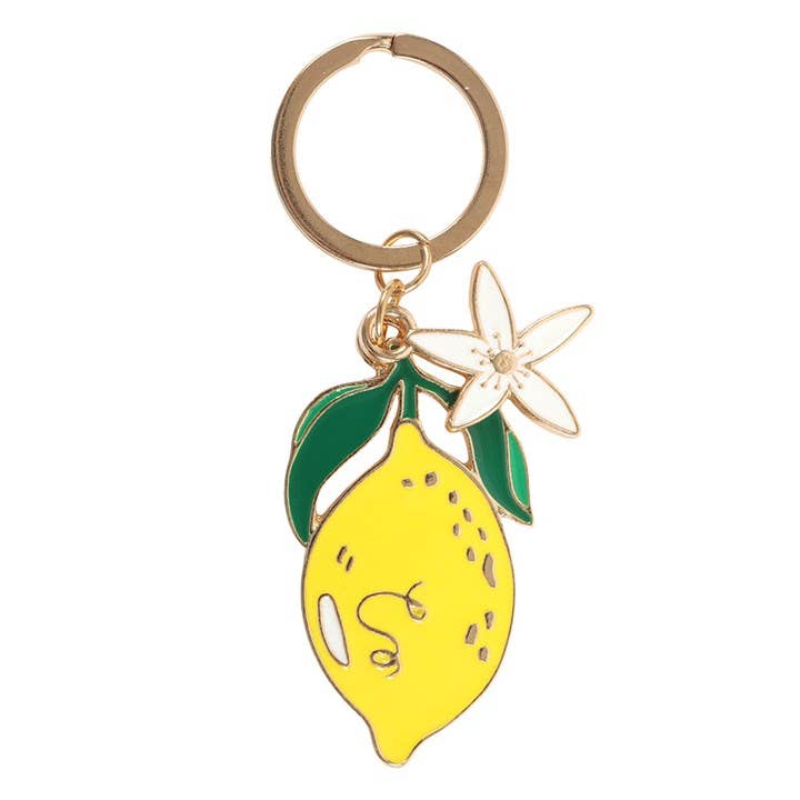 Porte-clés Citron et Fleur