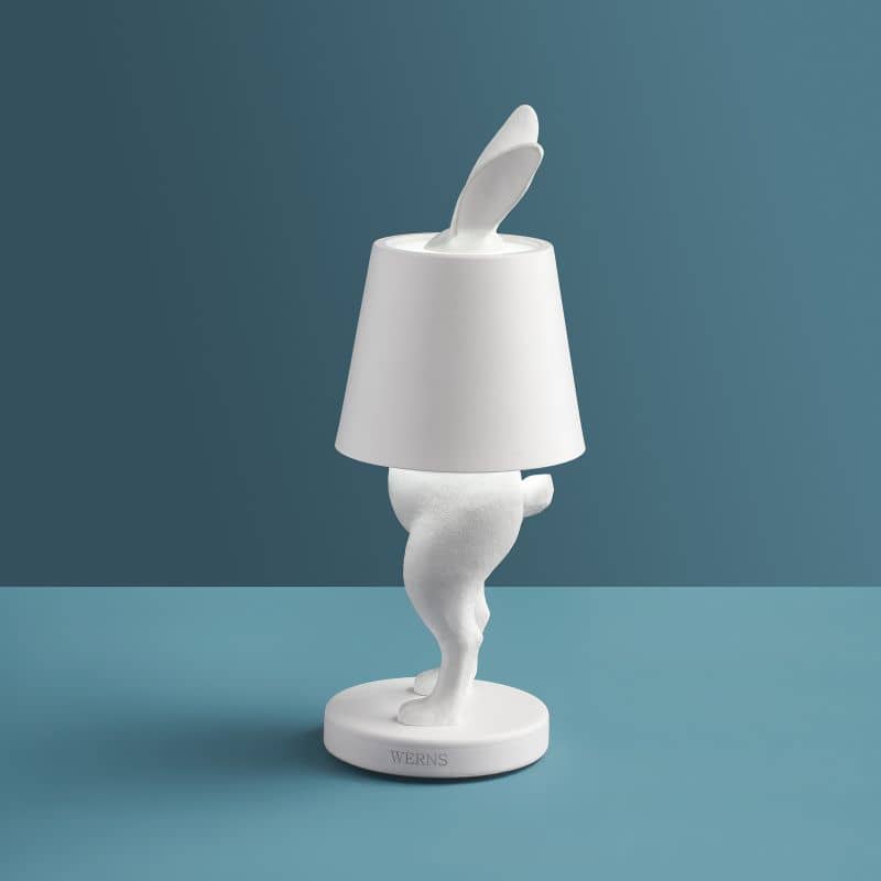 Lampe de table LED Hiding Rabbit, Blanc