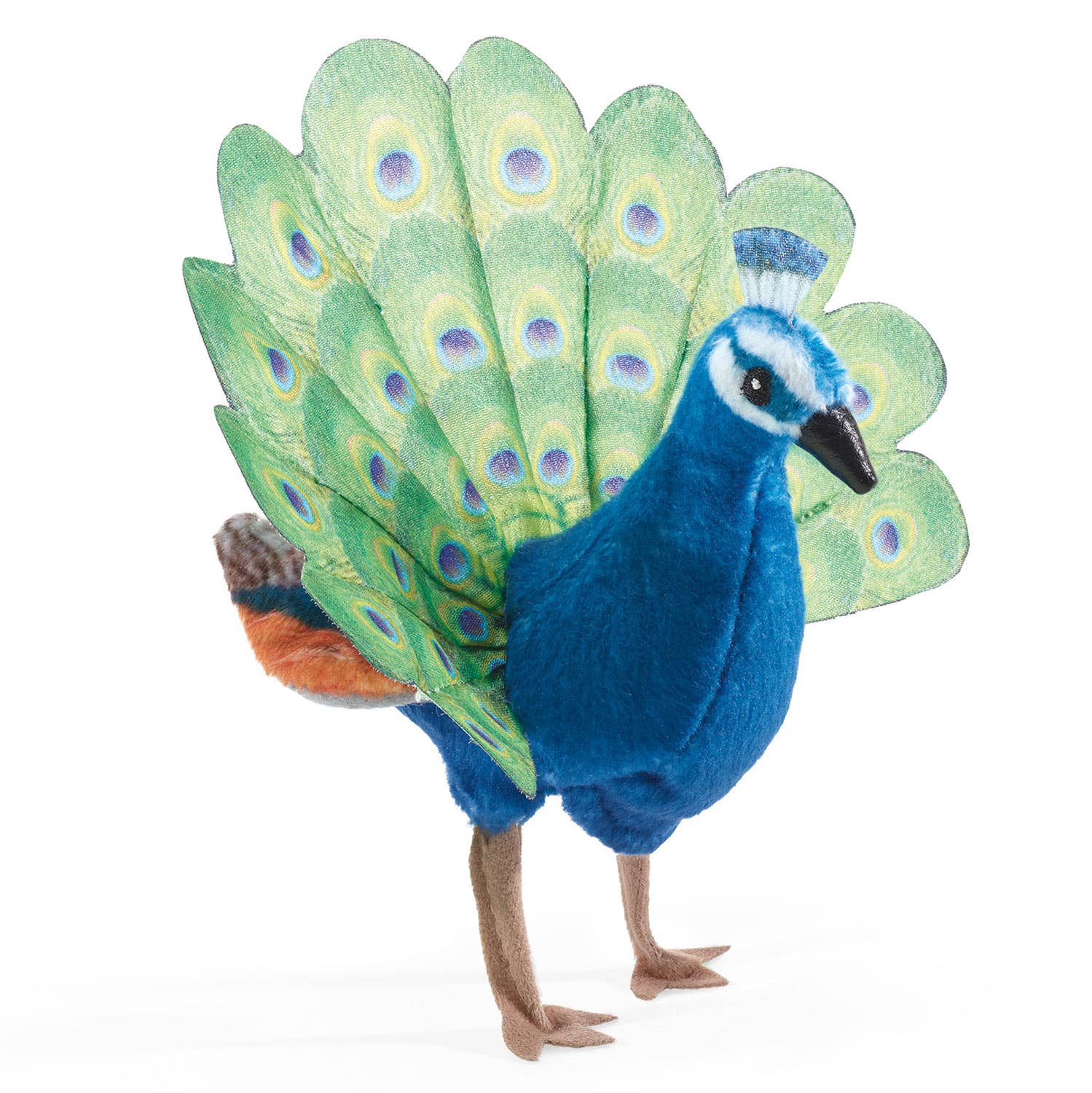 Marionnette à doigt Paon Folkmanis réaliste