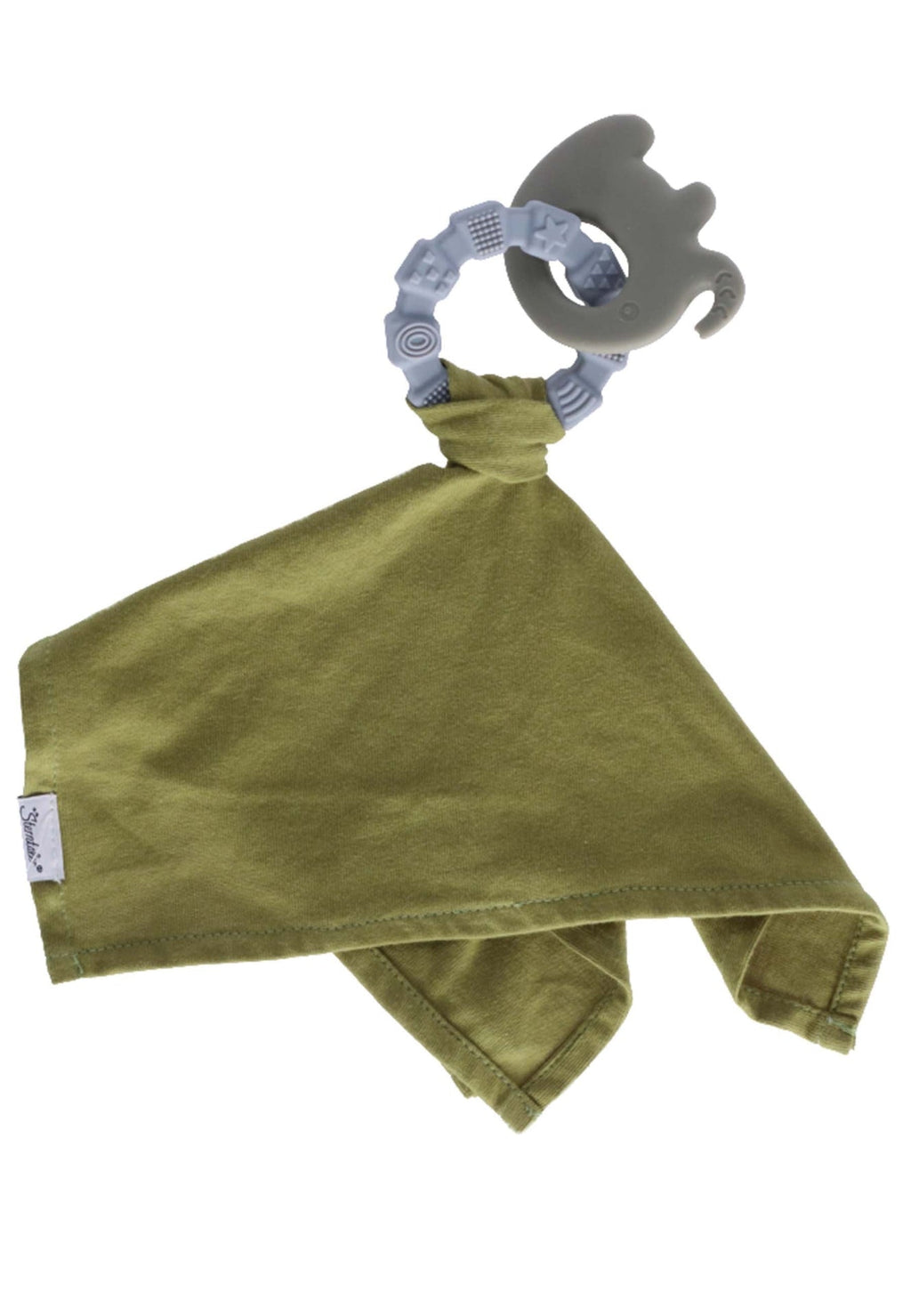 Doudou Éléphant Eddy avec anneau de dentition - vert – vue 3