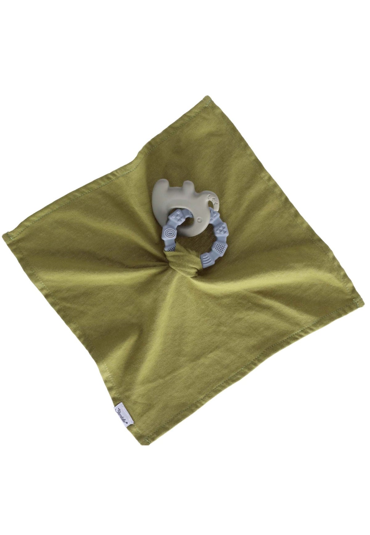 Doudou Éléphant Eddy avec anneau de dentition - vert – vue 2