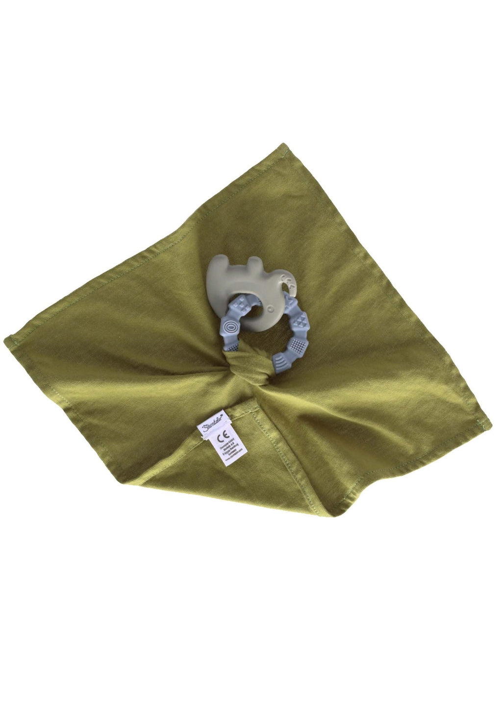 Doudou avec anneau de dentition Éléphant Eddy Vert M