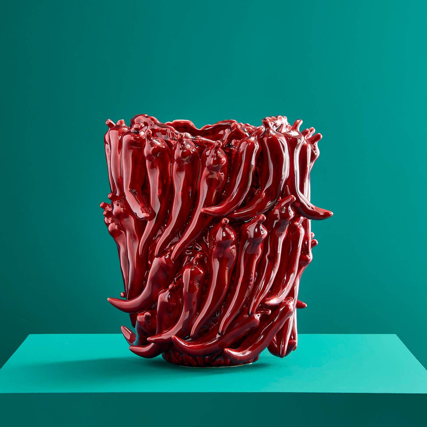 Chili-Vase, burgunderrot