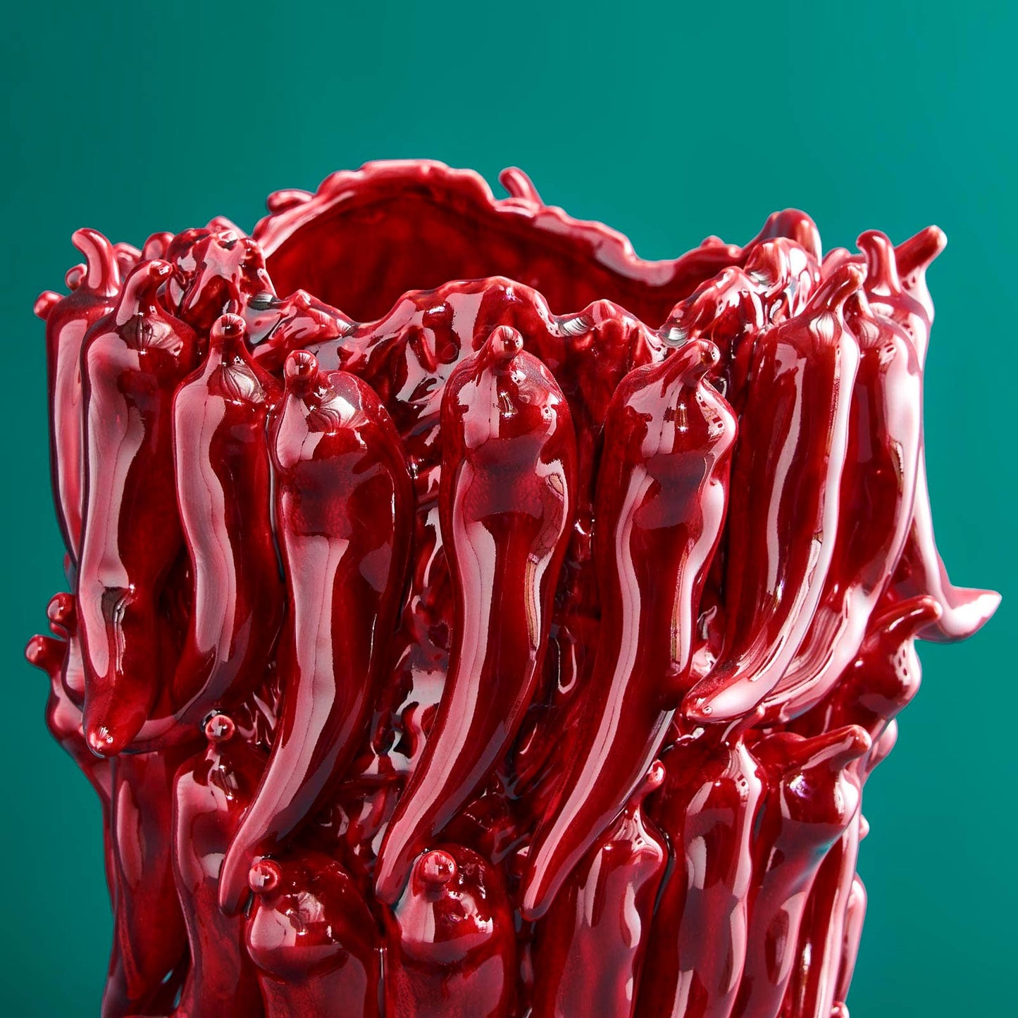 Chili-Vase, burgunderrot