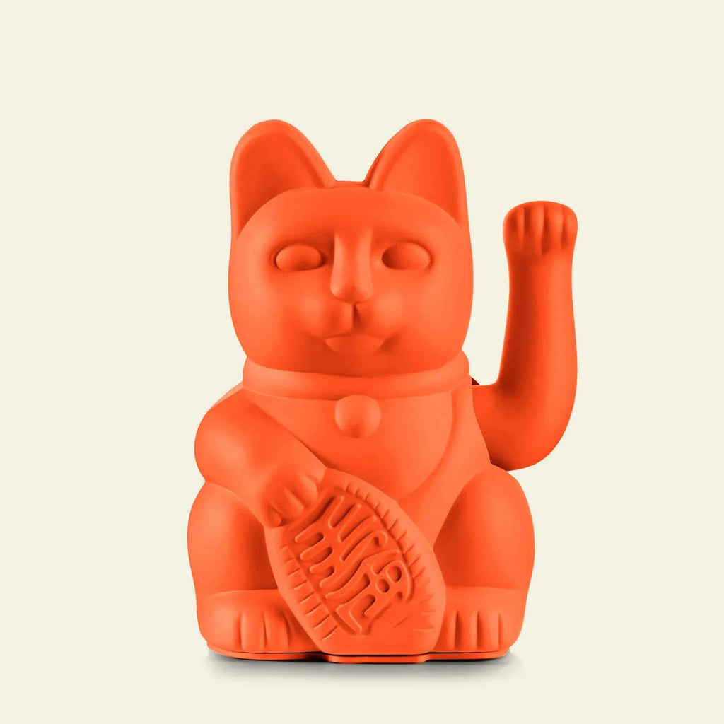 Chat Chanceux Orange Néon