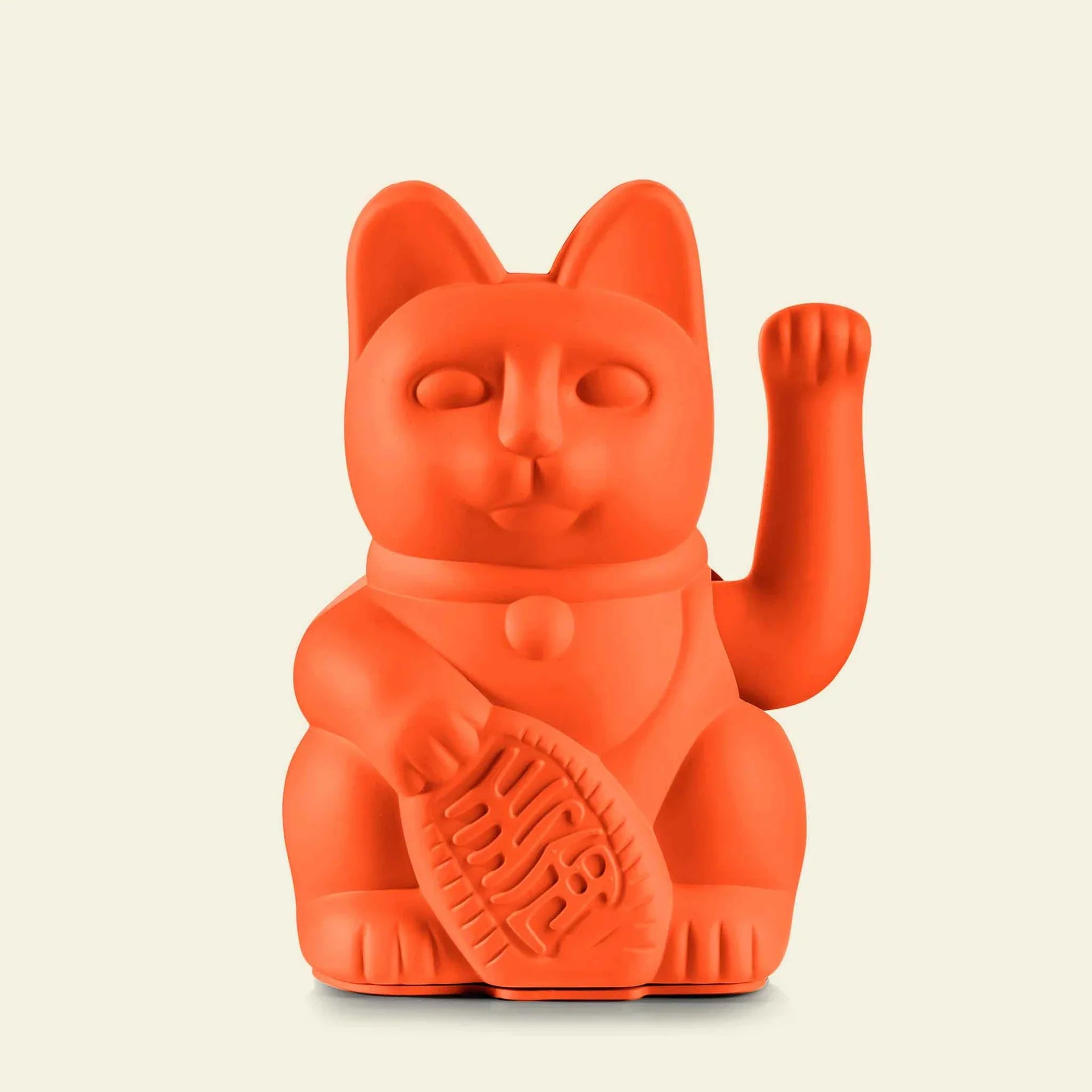 Chat Chanceux Orange Néon