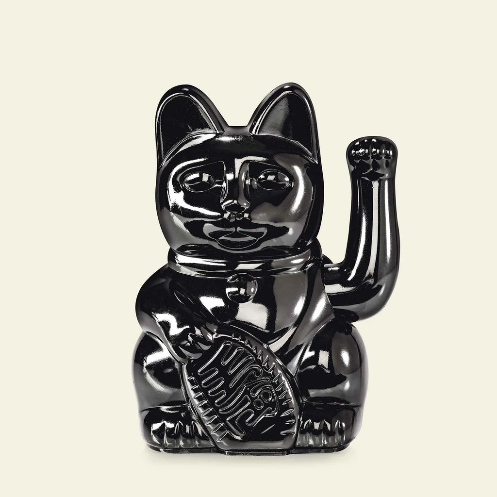 Chat Chanceux Noir Brillant “Basira”