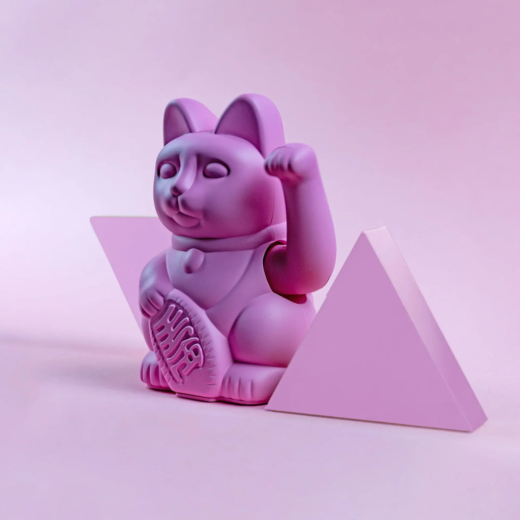 Chat Chanceux Rose Chaud