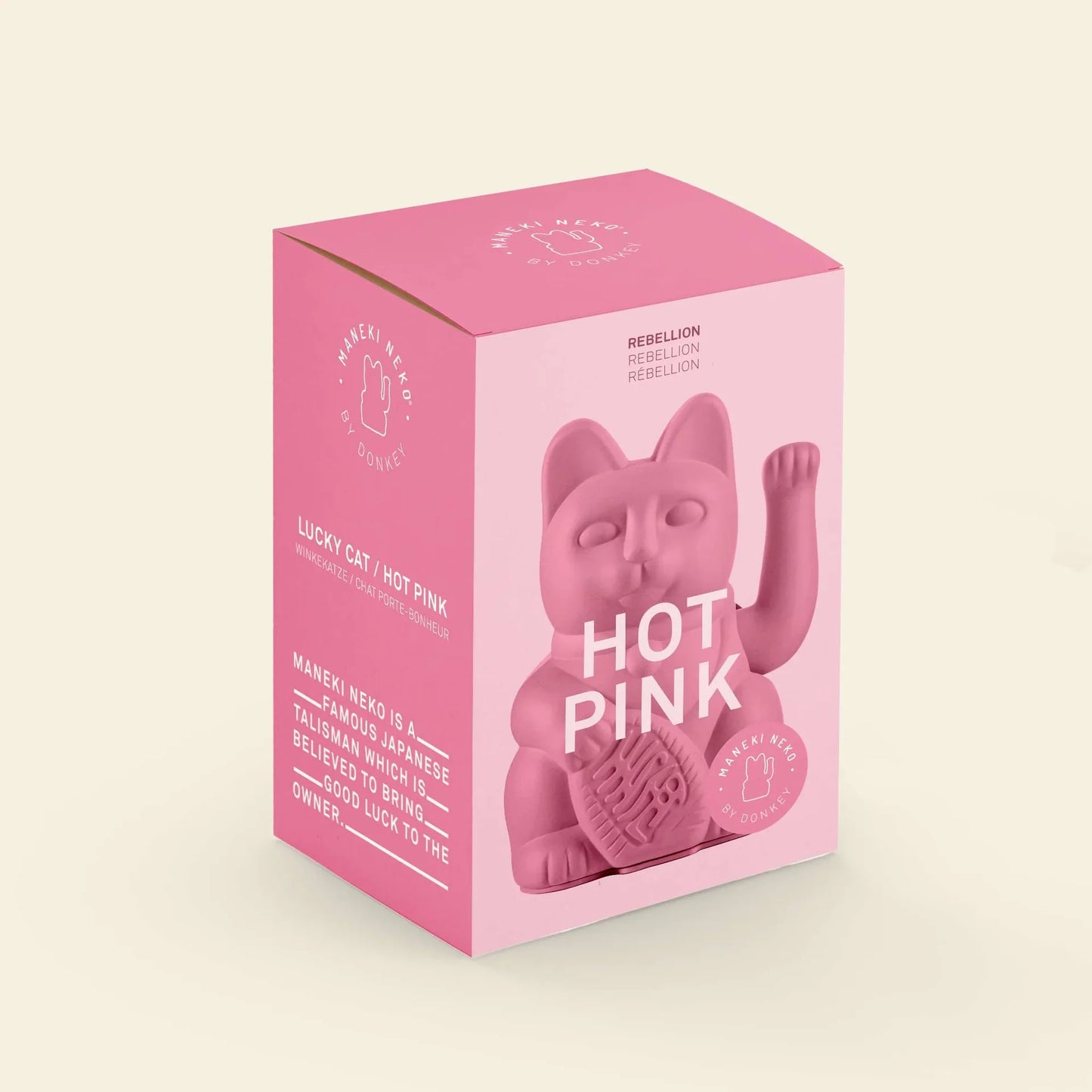 Chat Chanceux Rose Chaud
