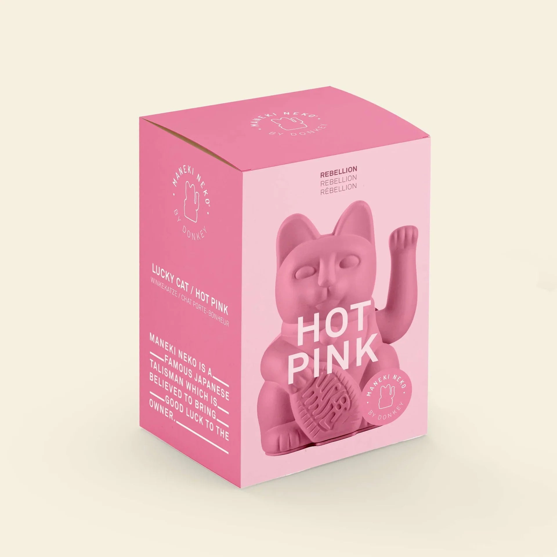 Chat Chanceux Rose Chaud