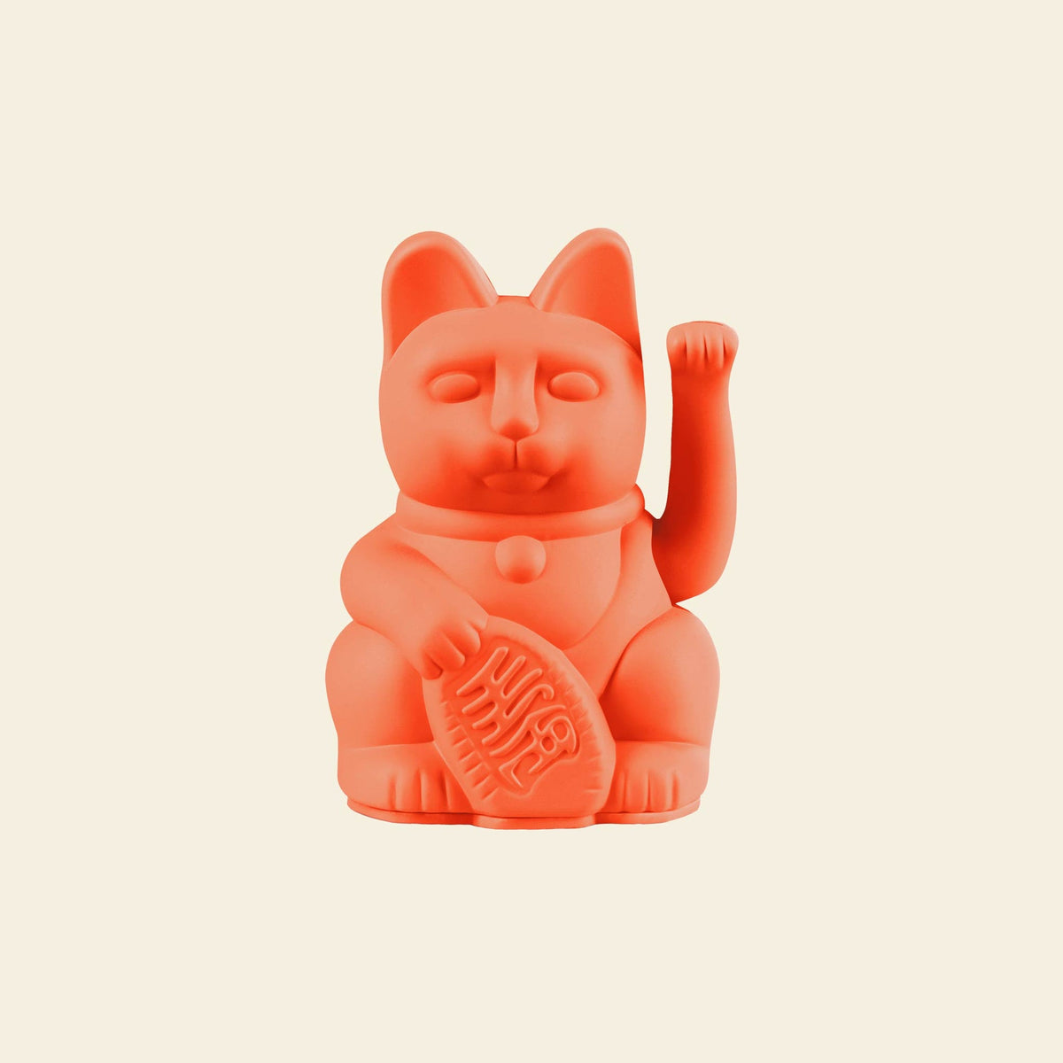 Vue complémentaire : Mini Chat Chanceux Orange Neon “Toki” – Donkey Products