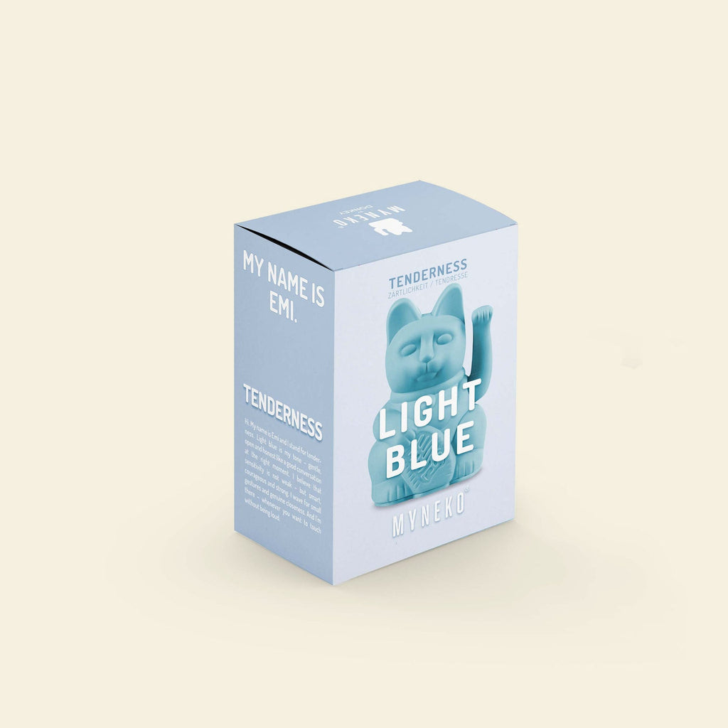 Mini Chat Chanceux Bleu Clair "Emi"