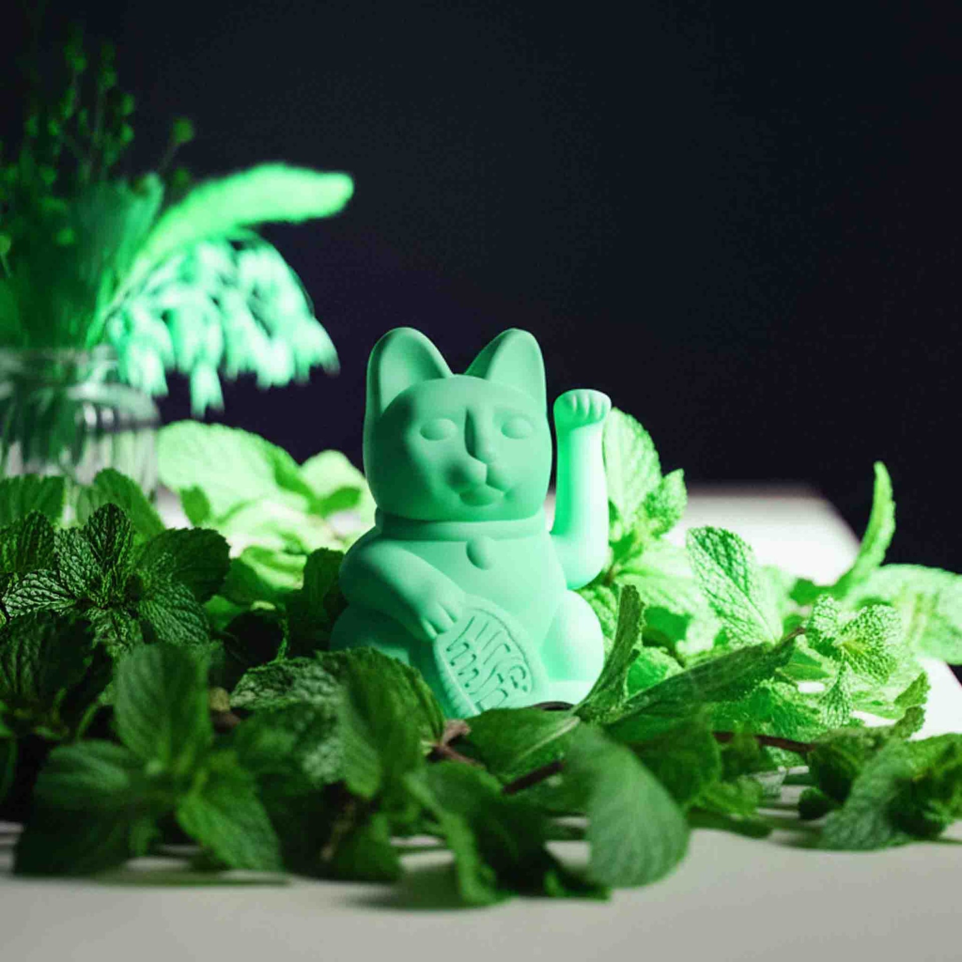 Mini Chat Chanceux Vert Menthe "Mei"
